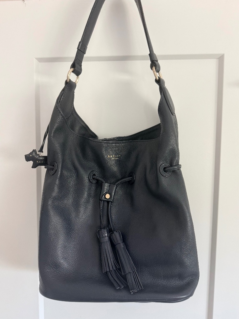 Radley London Navy Blue Drawstring Hobo Bag